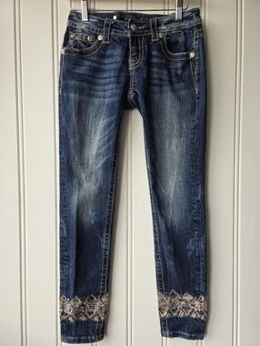 Miss Me Signature Cuffed Skinny Denim Ankle Jeans Size 25 JP8734CK